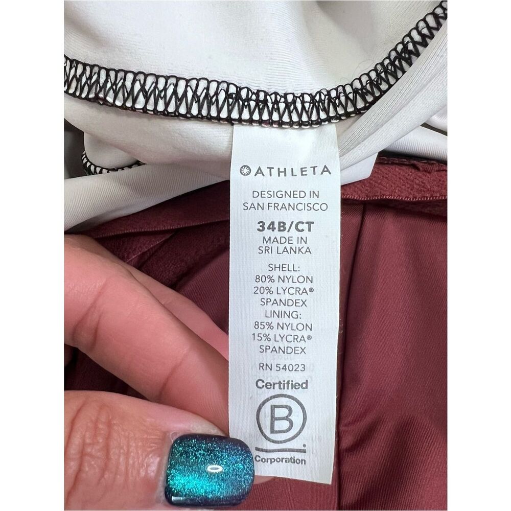 Athleta Sculpted Sienna Halter Tankini Top 34B / CT Abstract Swim NEW - Picture 8 of 10